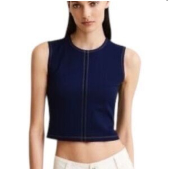 NWT Caroline Constas Black Sleeveless Top Size L - Picture 4 of 4